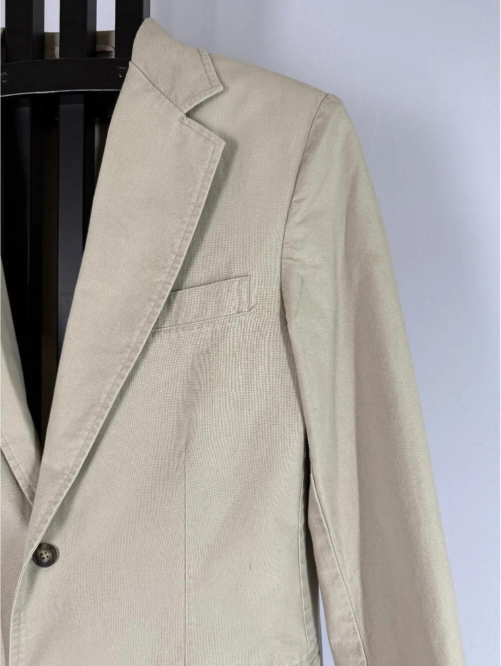 L.L.Bean Sport Coat Blazer Men's 40R Khaki Tan 100% Cotton Casual Jacket